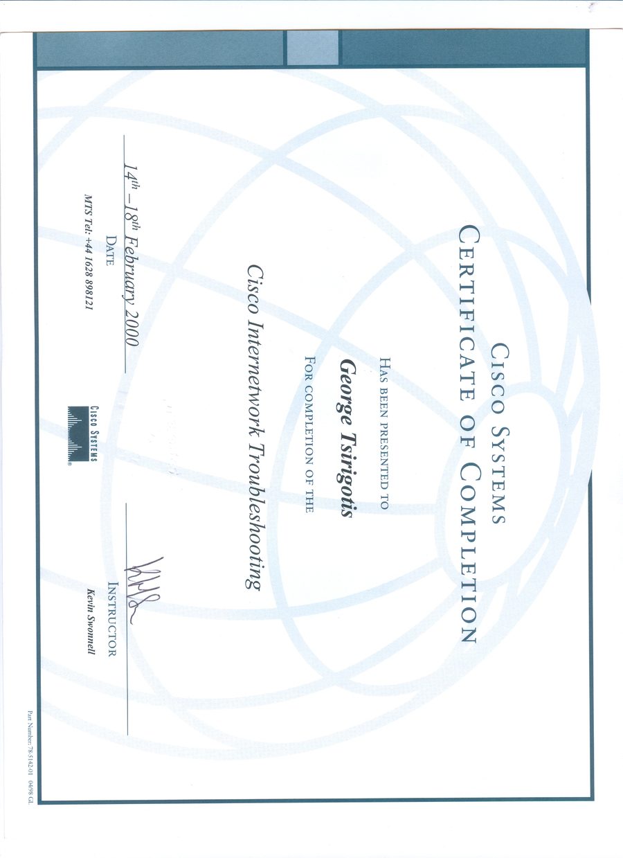 Scanned training certificate preview